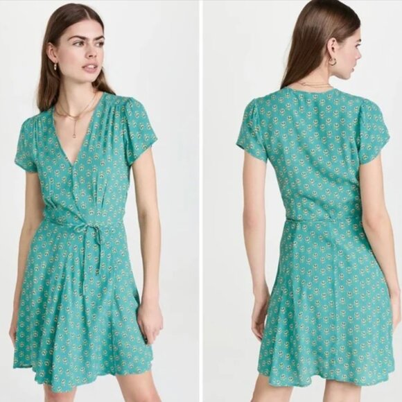 Rolla's NWT Summer Wrap Dress - L , Teal Green, Prep - Picture 10 of 11